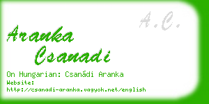 aranka csanadi business card