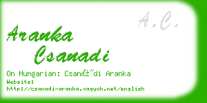 aranka csanadi business card